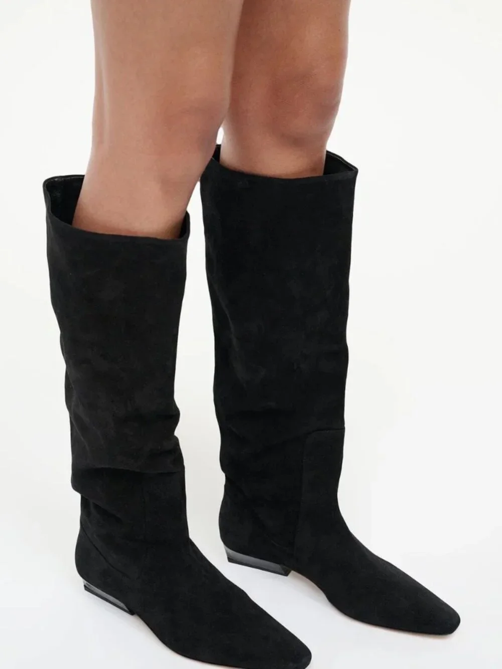 STAUD WALLY FLAT BOOT BLACK SUEDE BRAND NEW